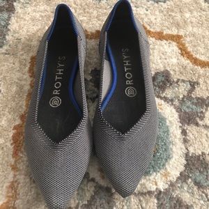 Grey Rothys Points Flats